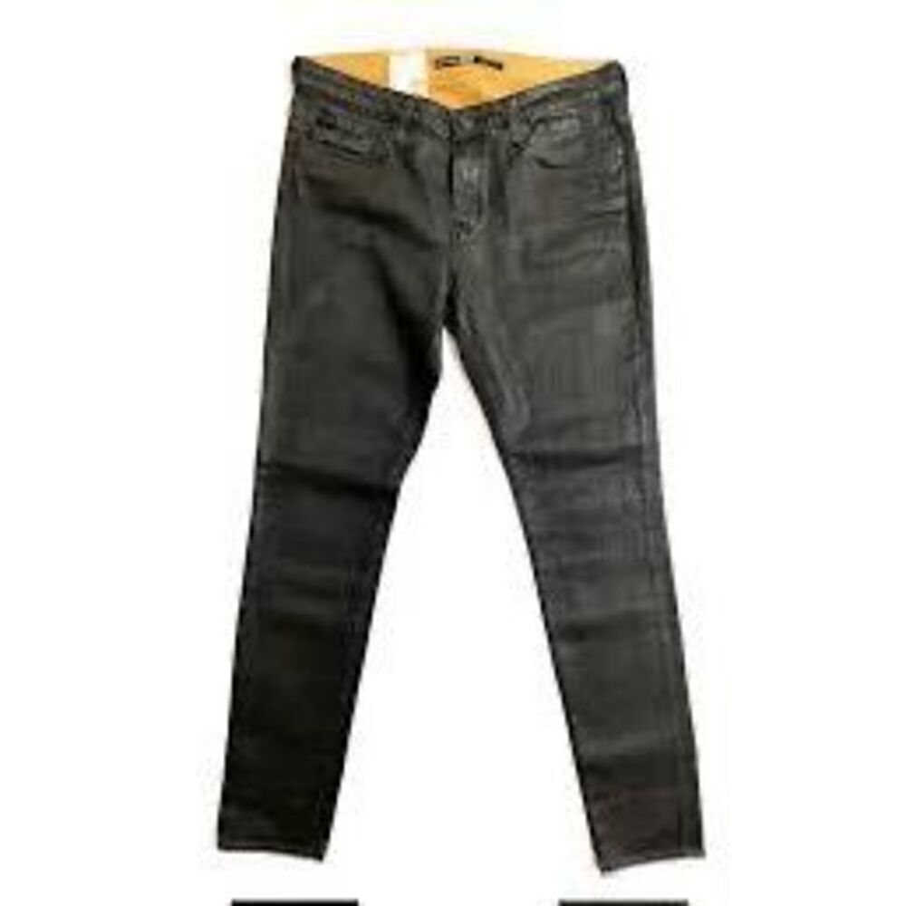 Big Star Women's 25 Alex Mid-Rise Skinny Jean Coated Black Wash Denim Emo Grunge
